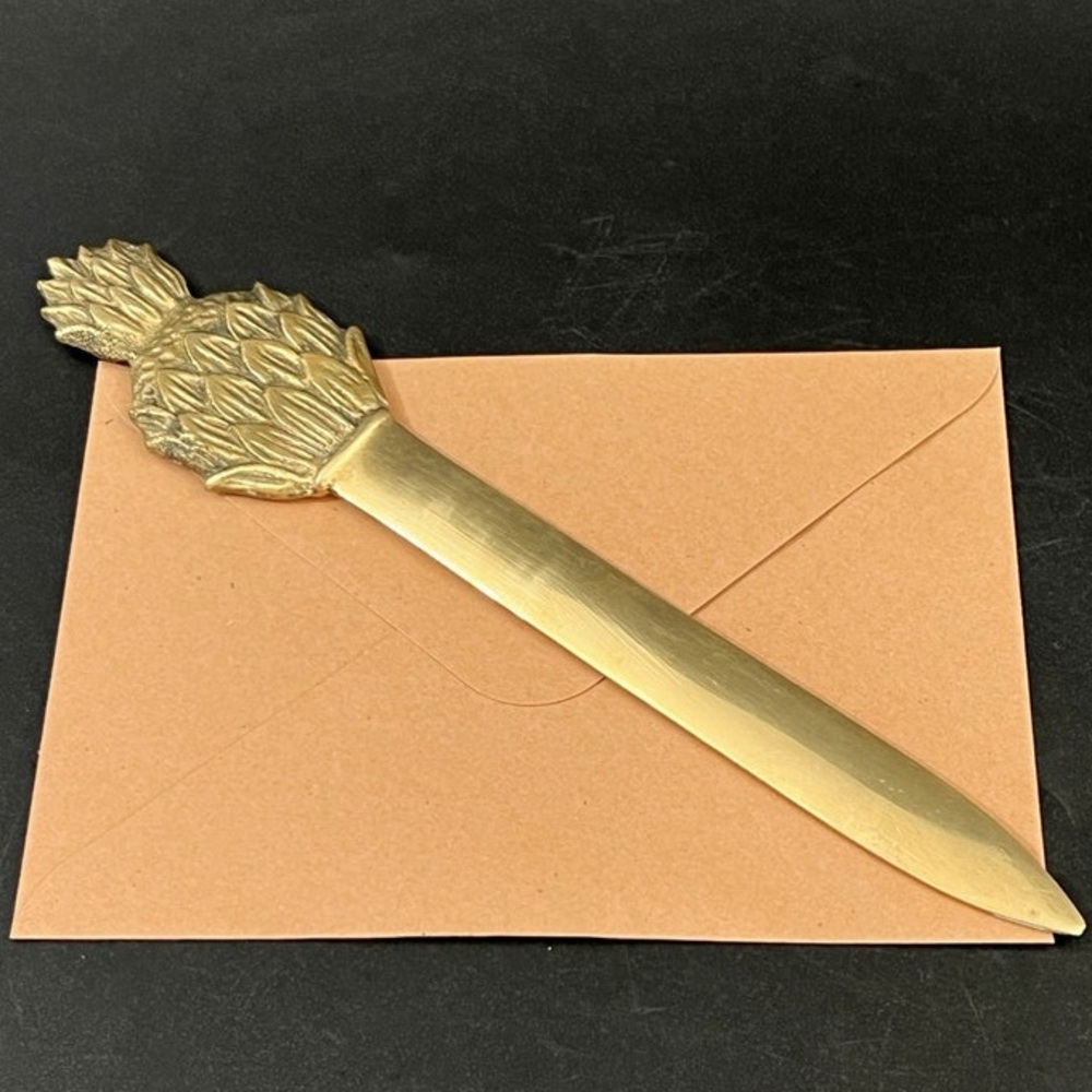 📌 Vintage Solid  Brass Pineapple Letter Opener